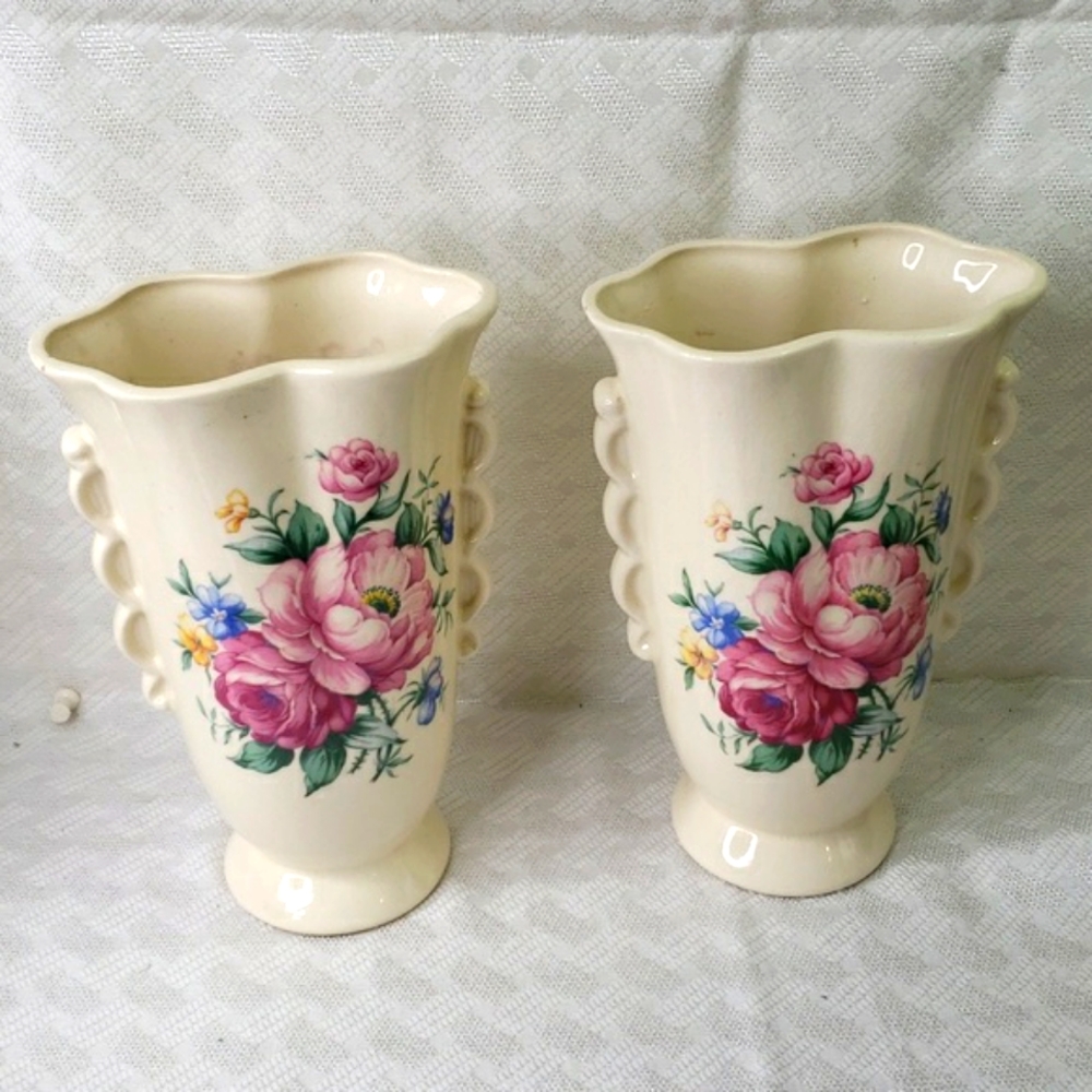 Vintage Pair 1950's dresser vases